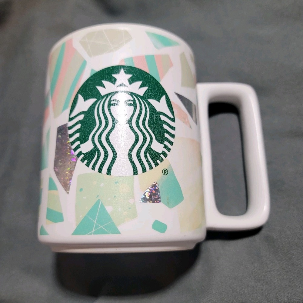 2019‎ Starbucks Pastel Terrazzo Mosaic Abstract Ceramic Coffee Tea Mug Cup 12oz